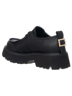 Leren veterschoenen zwart