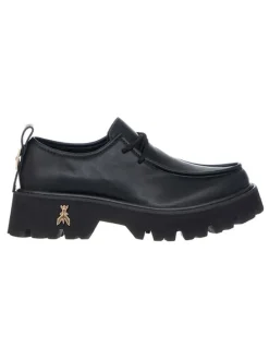 Leren veterschoenen zwart