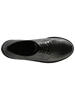 Leren veterschoenen zwart
