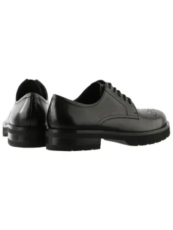 Leren veterschoenen zwart