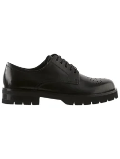 Leren veterschoenen zwart