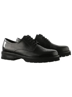 Leren veterschoenen zwart
