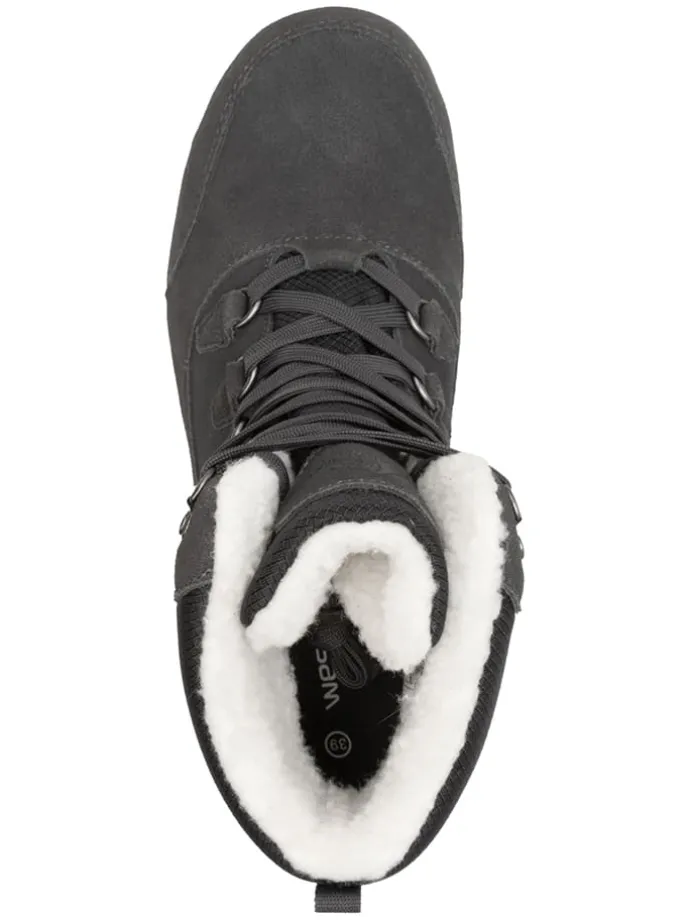 Leren winterboots "Eldfjall" grijs