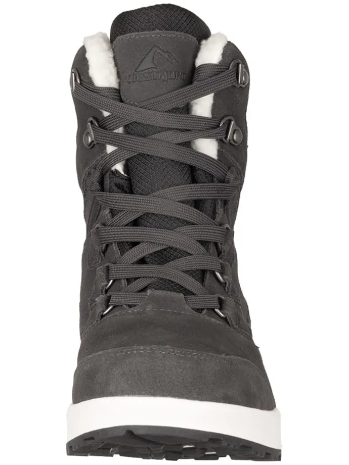 Leren winterboots "Eldfjall" grijs