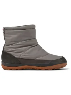 Leren winterboots grijs/zwart