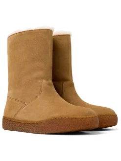 Leren winterboots lichtbruin