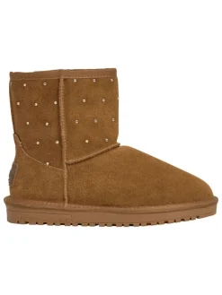Leren winterboots lichtbruin