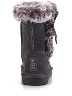Leren winterlaarzen "Alissa" grijs