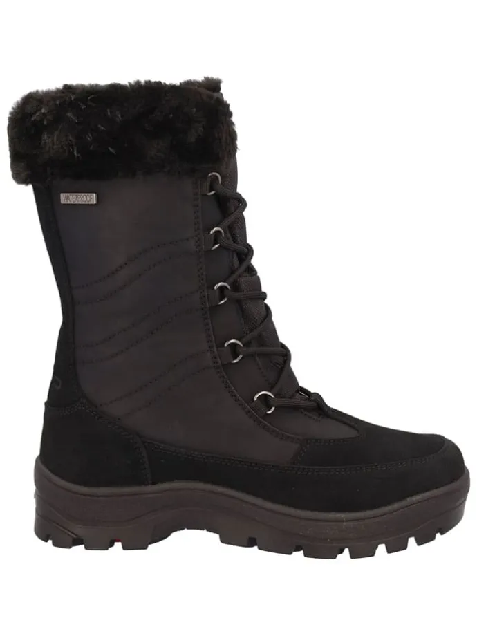 Leren winterlaarzen "Rowenna" zwart