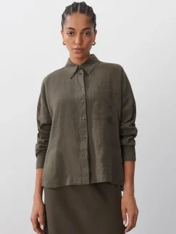 Linnen blouse kaki