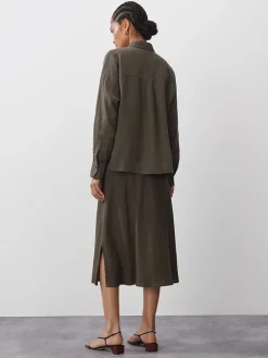 Linnen blouse kaki