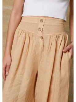 Linnen broek "Kendra" beige