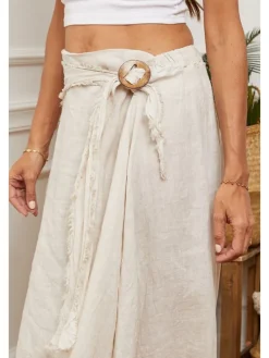 Linnen rok beige