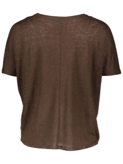 Linnen shirt donkerbruin