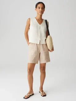 Linnen short beige