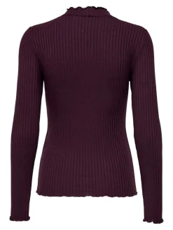 Longsleeve auberginekleurig