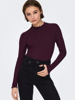 Longsleeve auberginekleurig