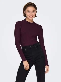 Longsleeve auberginekleurig