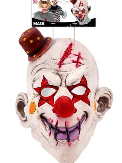 Masker "KILLER CLOWN" wit/rood