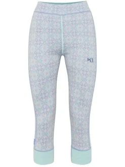 Merinowollen thermo-onderbroek "Rose Capri" lichtblauw/mintgroen