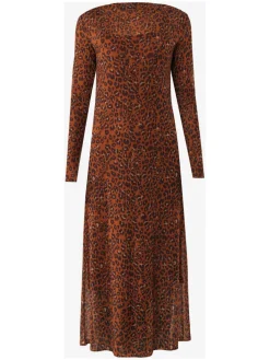 Mesh leopard dress lichtbruin