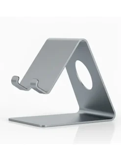 Mobiele telefoonhouder zilverkleurig - (B)6 x (H)12 x (D)10 cm