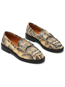 Mocassins beige/zwart