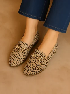 Mocassins camel/zwart