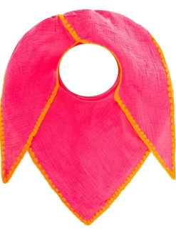Mousseline-driehoekssjaal "Uni & Stitch" roze - (L)200 x (B)95 cm