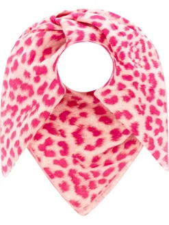 Mousseline-vierkante sjaal "Leo" lichtroze/fuchsia - (L)108 x (B)108 cm