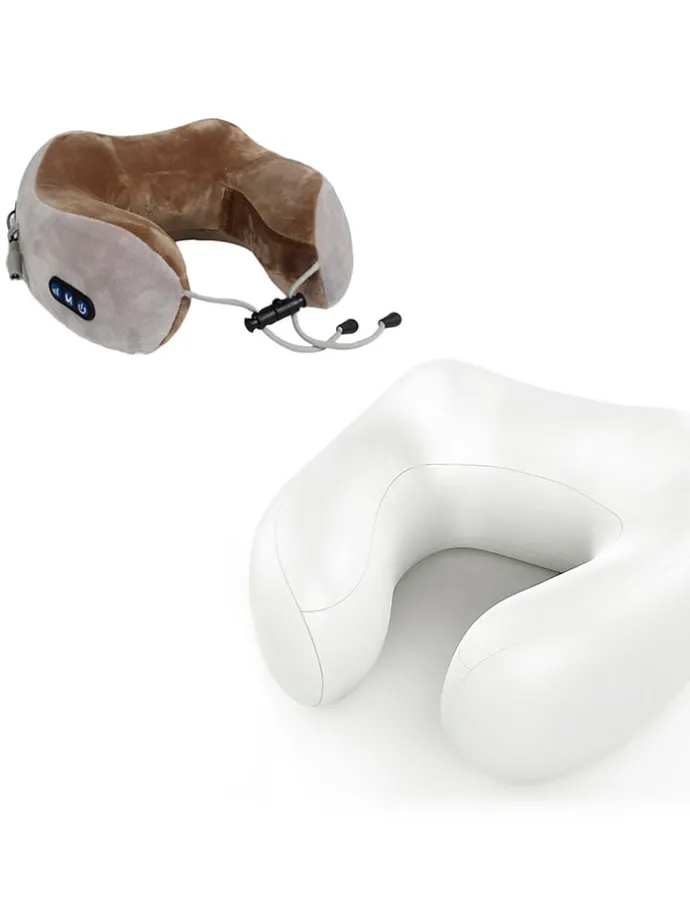 Nekmassagekussen grijs/lichtbruin