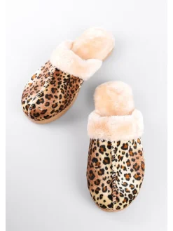 Pantoffels beige/bruin