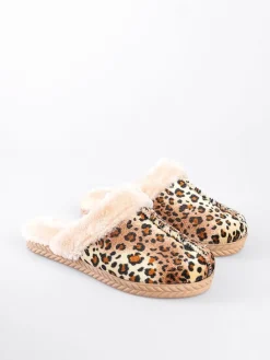 Pantoffels beige/bruin