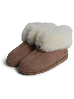 Pantoffels met lamsvacht "Alta" lichtbruin