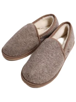 Pantoffels met lamsvacht beige