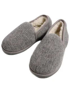 Pantoffels met lamsvacht grijs