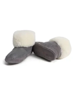 Pantoffels met lamsvacht "Göteborg" grijs