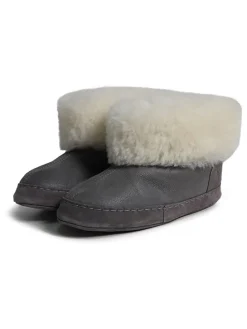 Pantoffels met lamsvacht "Göteborg" grijs