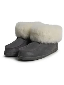 Pantoffels met lamsvacht "Oslo" grijs