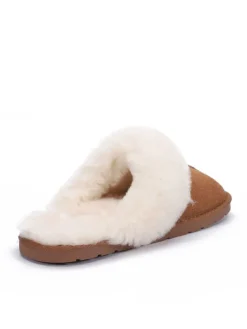 Pantoffels van schapenvacht "Emeline" lichtbruin