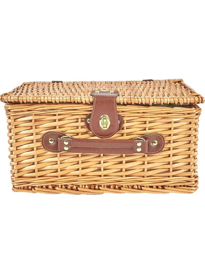 Picknickmand naturel/groen - 21 delen