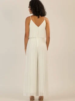 Plisseejumpsuit crème