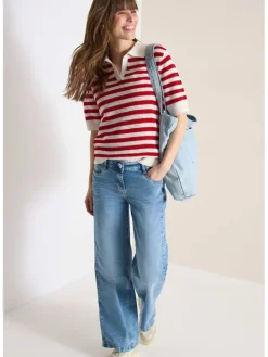 Poloshirt wit/rood