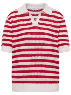 Poloshirt wit/rood