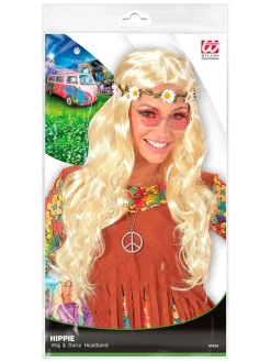 Pruik goudkleurig/meerkleurig