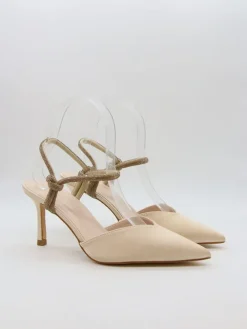 Pumps met bandje beige