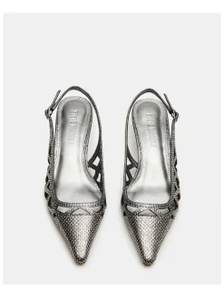 Pumps met bandje zilverkleurig