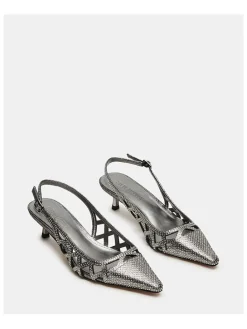 Pumps met bandje zilverkleurig