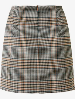 Rok beige/donkerblauw/rood