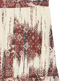 Rok beige/lichtbruin/blauw